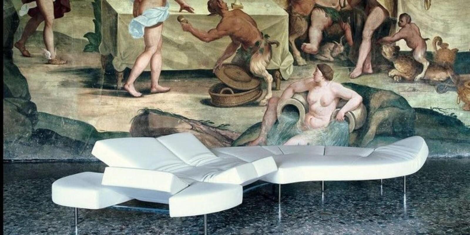 Métal Canapé ou lit de jour à rabat Francesco Binfaré en cuir blanc par Edra 2000s Italie en vente
