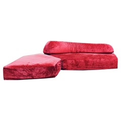 Antique Francesco Binfare' for Edra "On The Rocks" Red Sofa, Italy 2000