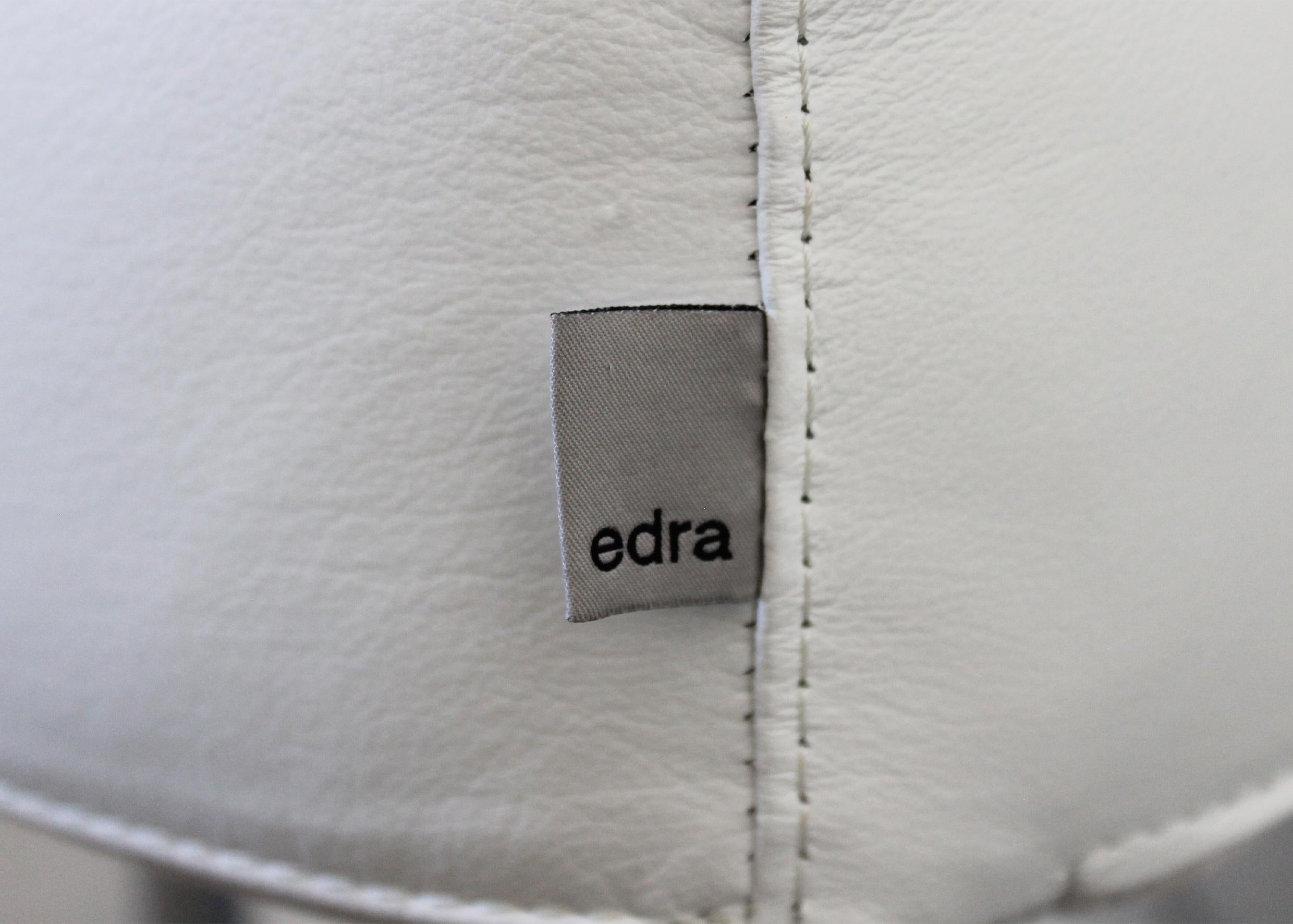 Francesco Binfaré Weißes Klappsofa aus Leder und Stahl von Edra 2000s im Angebot 2
