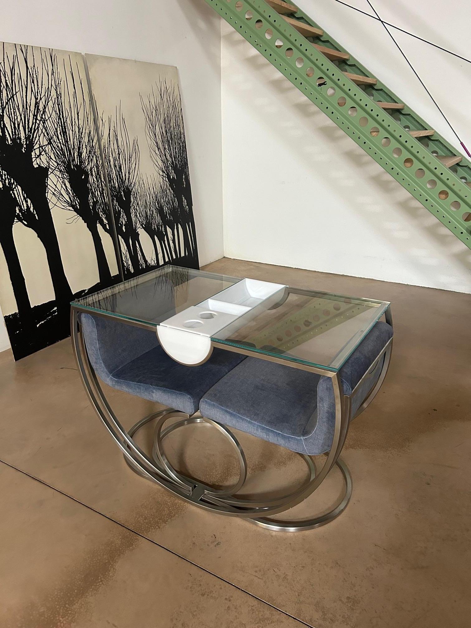 Modern Francesco Bocola dining table for a couple - 1970 For Sale