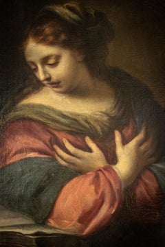 Francesco Botti (1640 - 1711) Peinture de la Madone lisant - 17ème