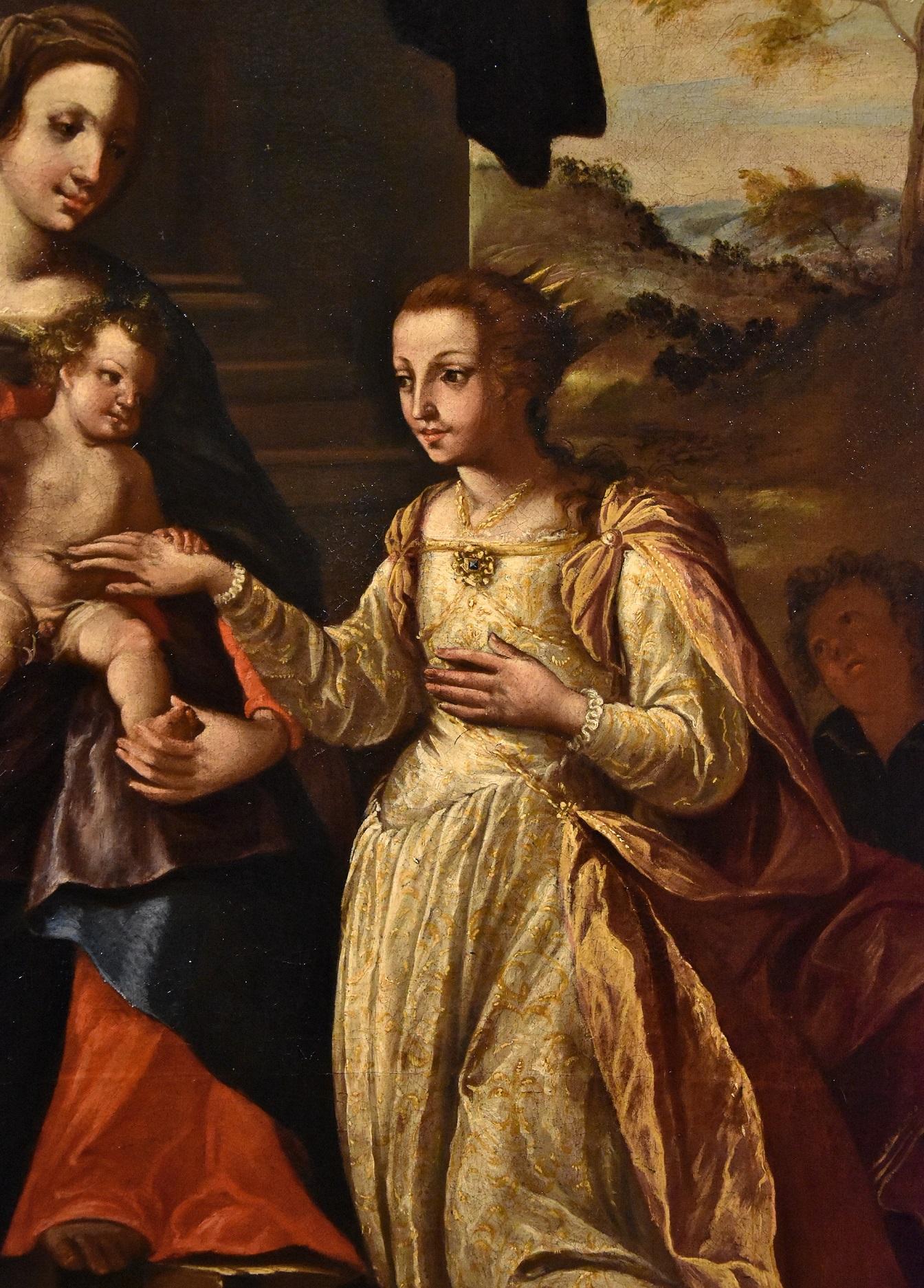 Mariage Mystique Catherine Brizio, Gemälde Öl auf Leinwand, Alter Meister, 17. Jahrhundert  im Angebot 7