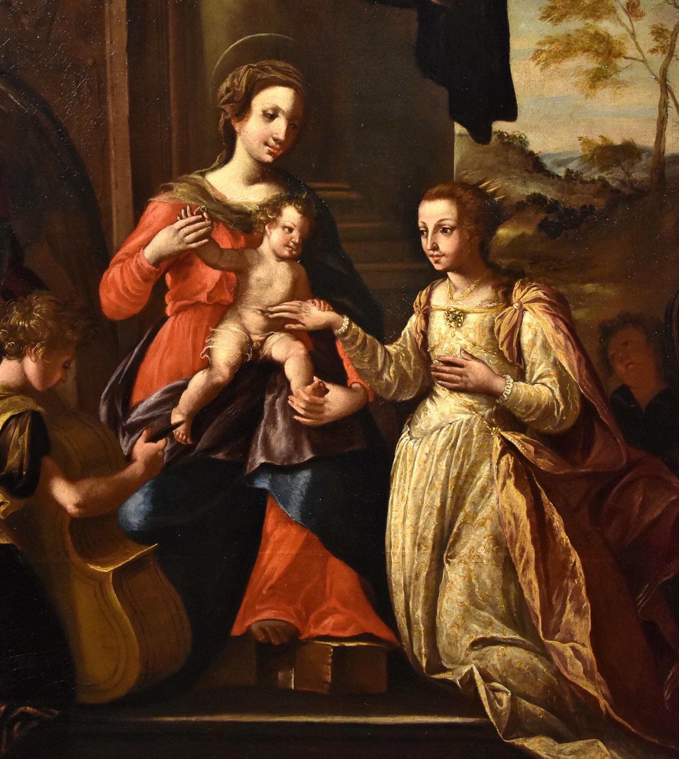 Mariage Mystique Catherine Brizio, Gemälde Öl auf Leinwand, Alter Meister, 17. Jahrhundert  im Angebot 9