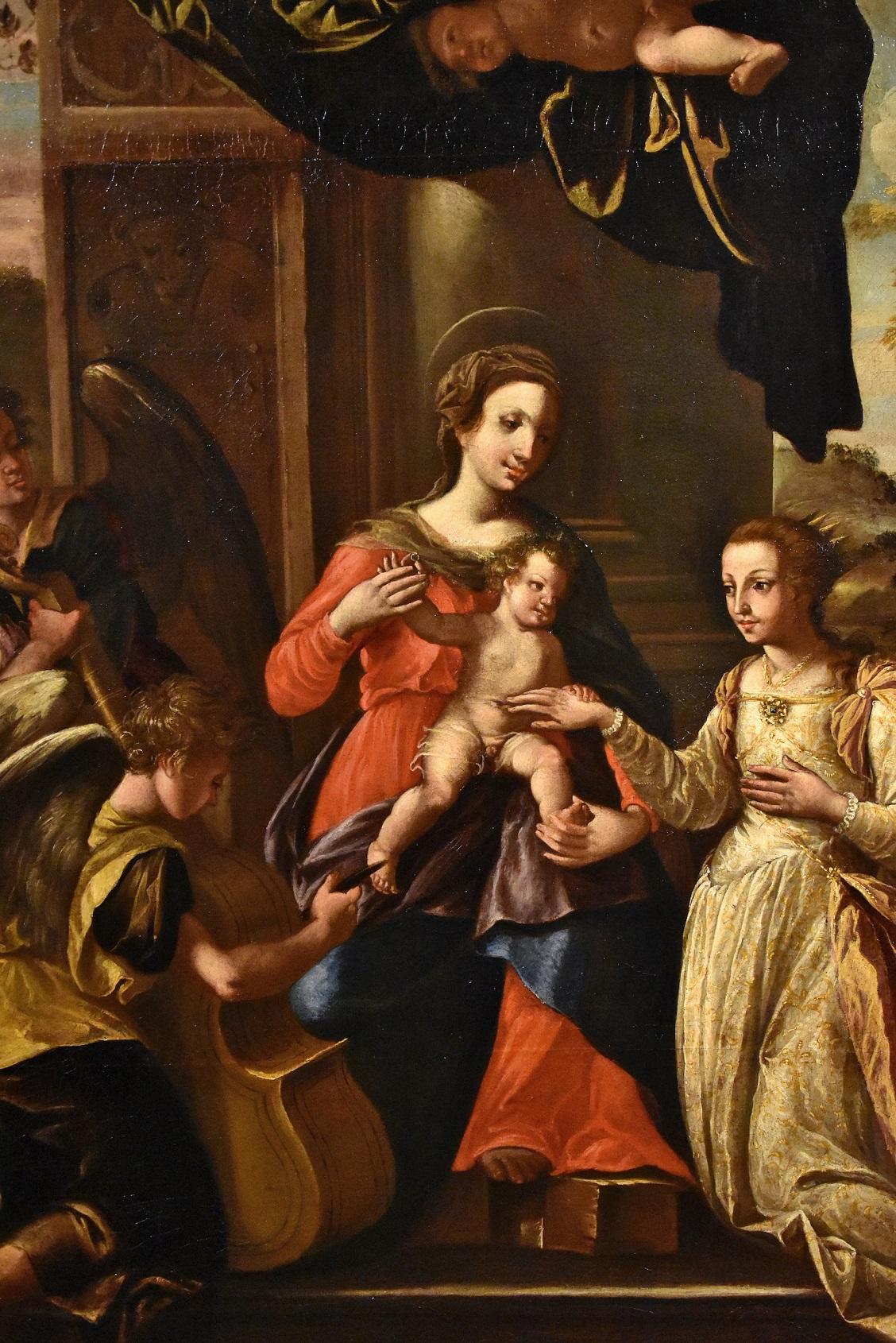 Mariage Mystique Catherine Brizio, Gemälde Öl auf Leinwand, Alter Meister, 17. Jahrhundert  im Angebot 4