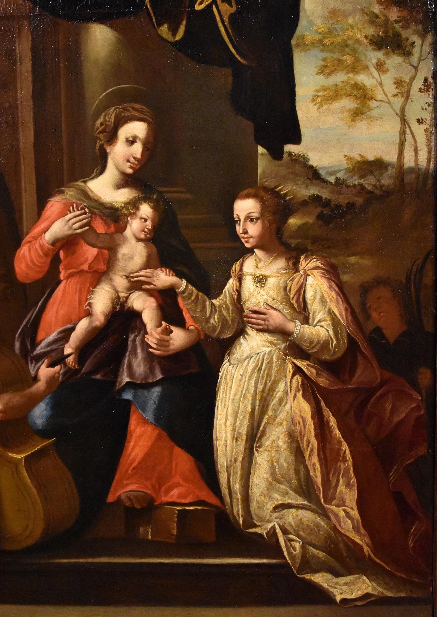 Mariage Mystique Catherine Brizio, Gemälde Öl auf Leinwand, Alter Meister, 17. Jahrhundert  im Angebot 5