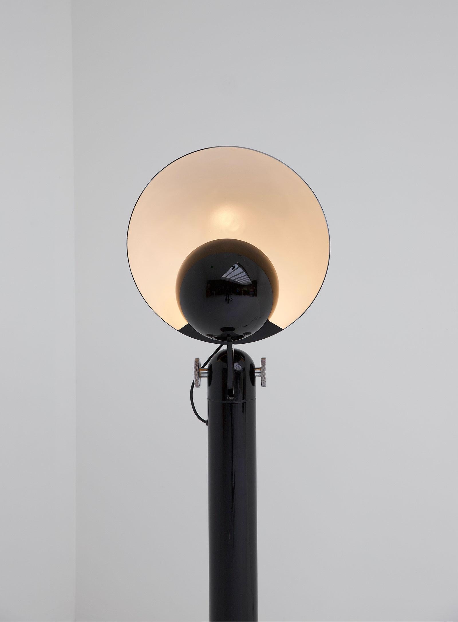 Modern  Francesco Buzzi black Cuffia Floor Lamp for Bieffeplast in 1969