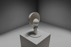 Large White Metal Francesco Buzzi ‘Cuffia’ Table Lamp by Bieffeplast, 1969