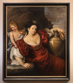 Queen Artemisia Cupid Cairo Paint 17th Century Oil on canvas Old master Italy