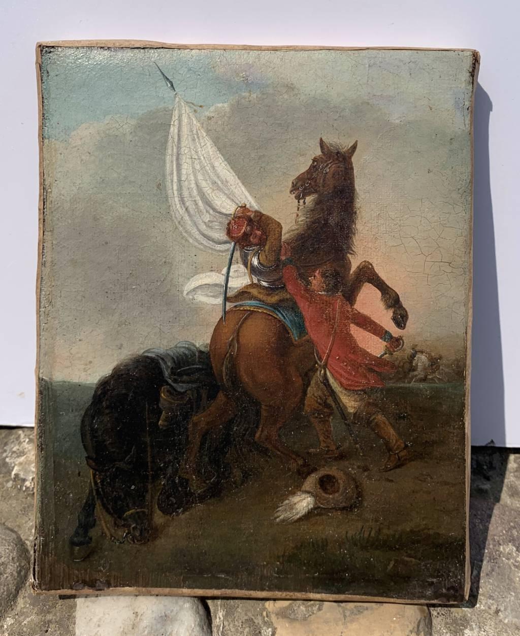 Francesco Casanova (Venetian painter) - 18th century landscape - Battle scene For Sale 2