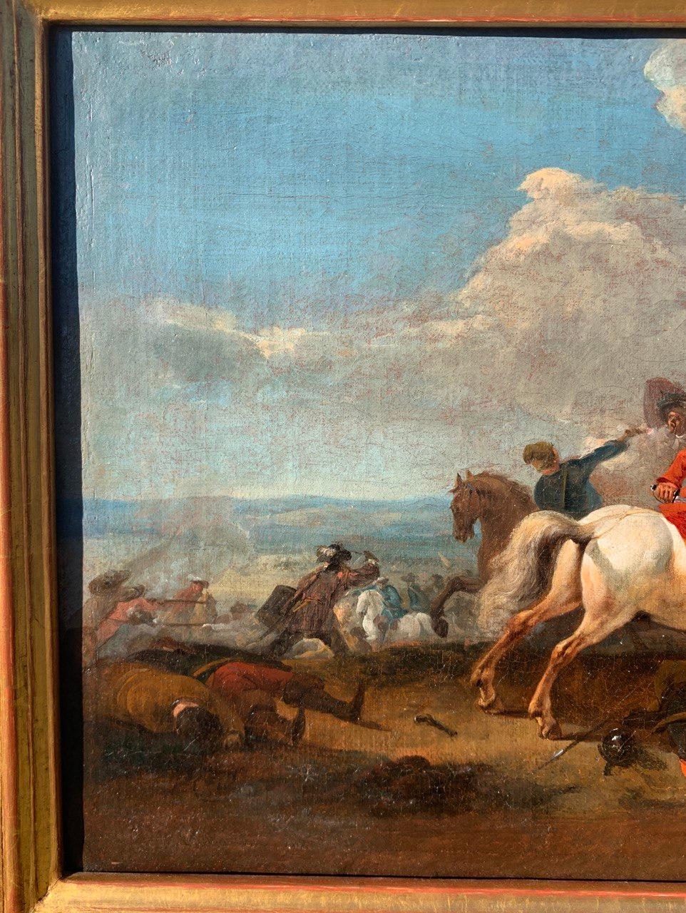 Francesco Casanova (peintre vénitien) - Paysage du XVIIIe siècle - Scène de bataille en vente 4