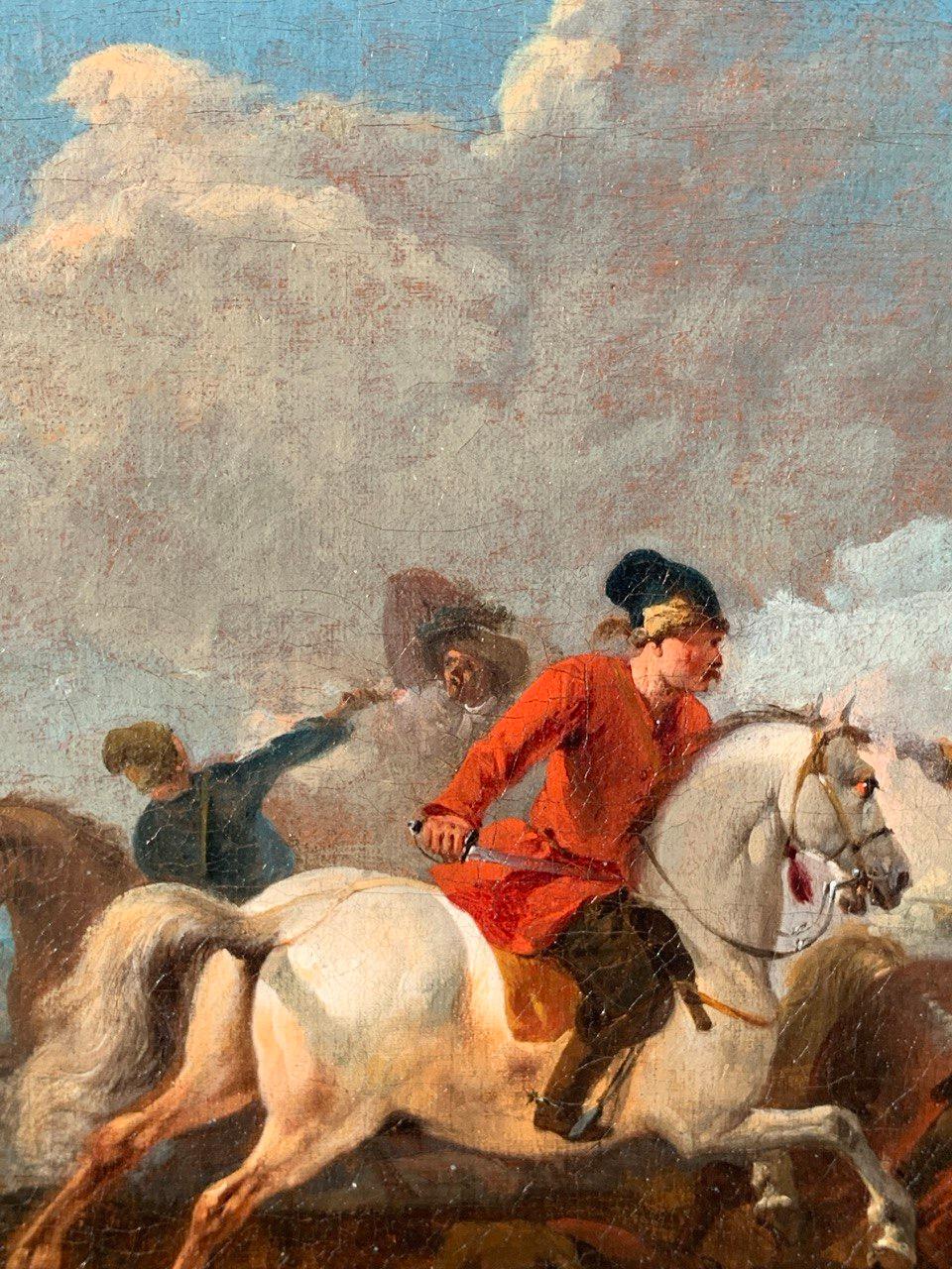 Francesco Casanova (peintre vénitien) - Paysage du XVIIIe siècle - Scène de bataille en vente 6