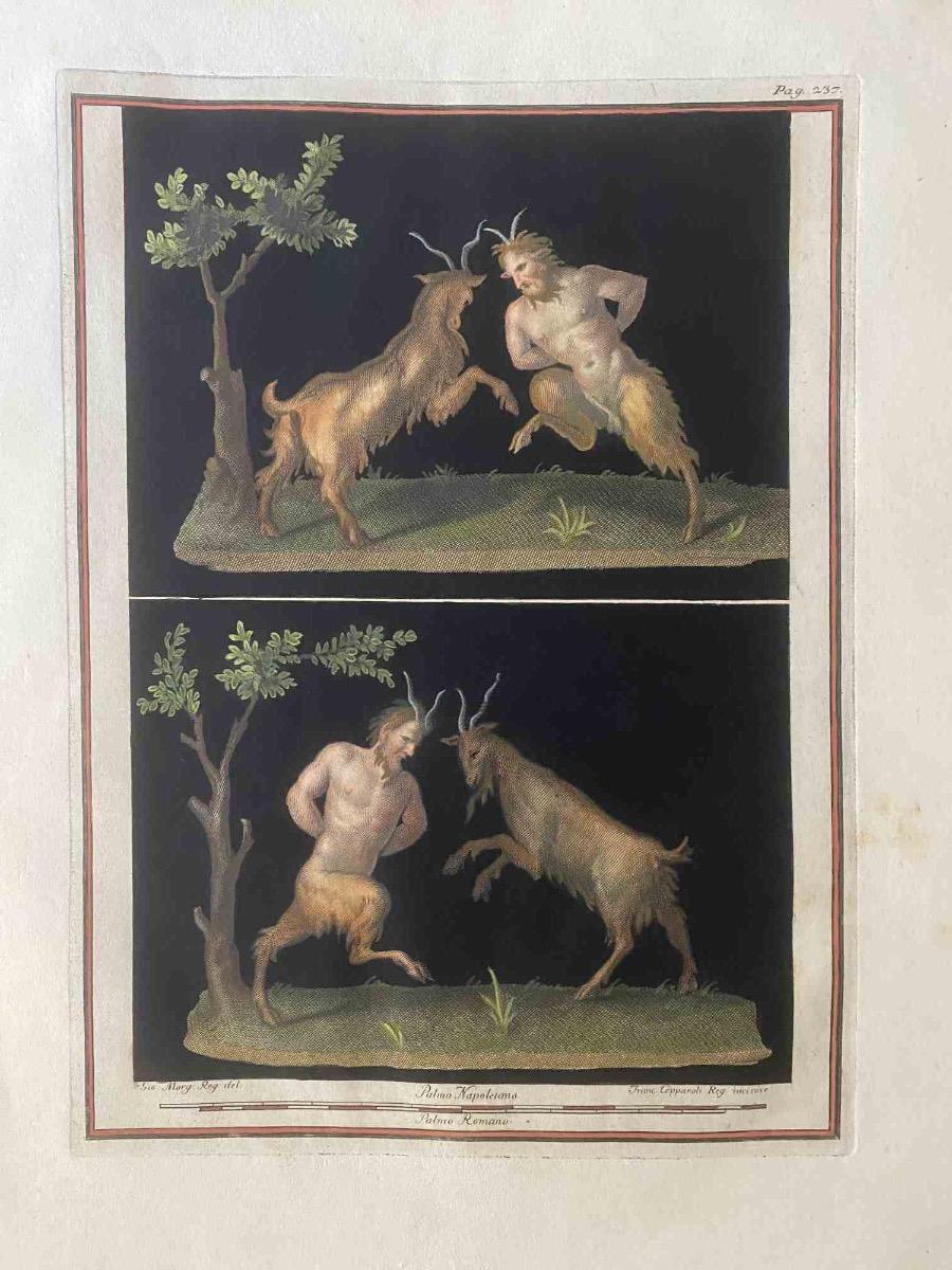 Pan in Ancient Roman Fresco - Etching by Francesco Cepparoli-18th Century