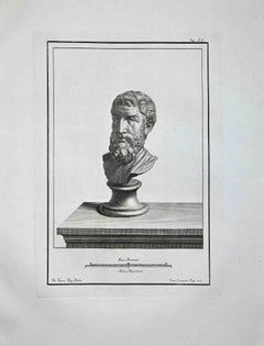 Antique Ancient Roman Bust - Etching by Francesco Cepparoli - Late 18 Century