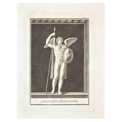 Ancien Herculanum romain Fresco, gravure de F. Cepparoli  - 18ème siècle