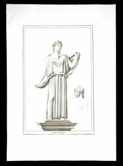 Ancient Roman Statue  - Etching by Francesco Cepparoli - 18th Century
