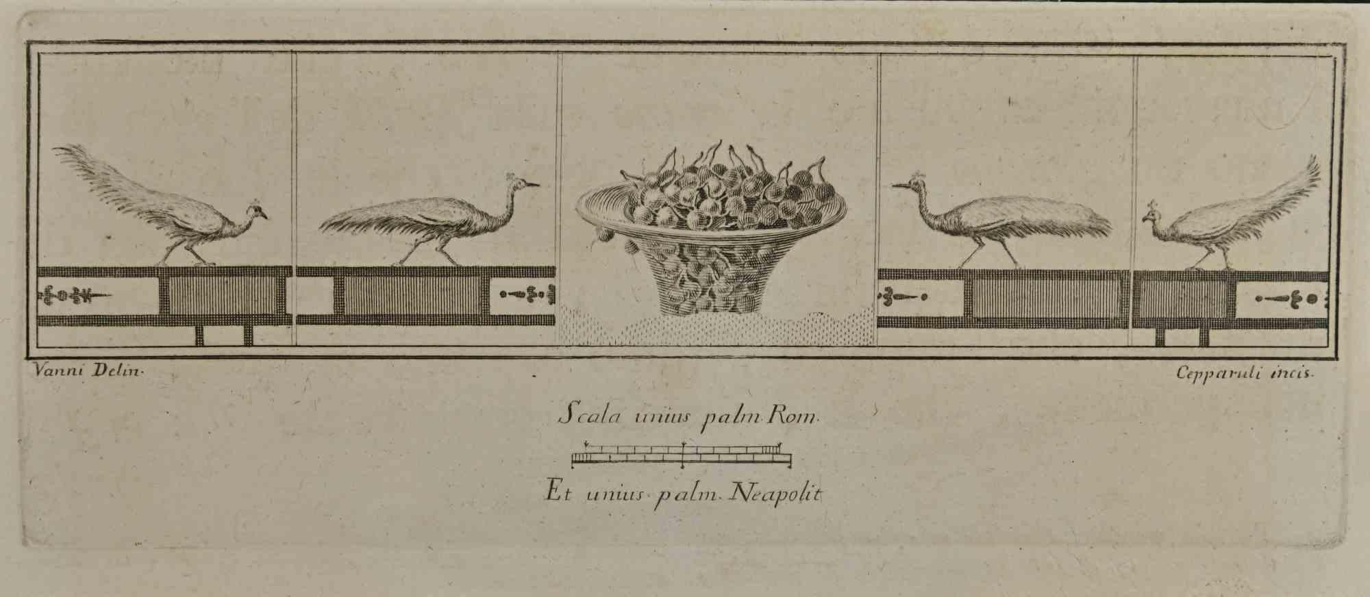 Francesco Cepparoli Figurative Print - Cornucopia of Cherries - Etching Ferancesco Cepparoli  - 18th Century