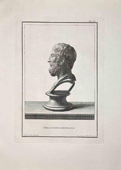 Profile of Ancient Roman Bust - Etching by Francesco Cepparoli - Late 18 Century