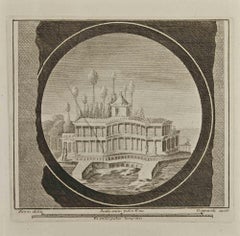 Villa en bord de mer de Colombie - Gravure de Francesco Cepparoli - 18ème siècle