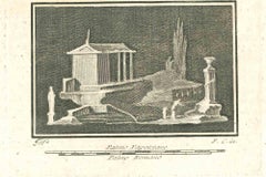Paysage romain ancien - gravure - 18ème siècle