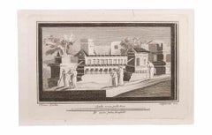 Landschaften mit Monumenten und Figuren – Radierung von F. Cepparuli – 18. Jahrhundert