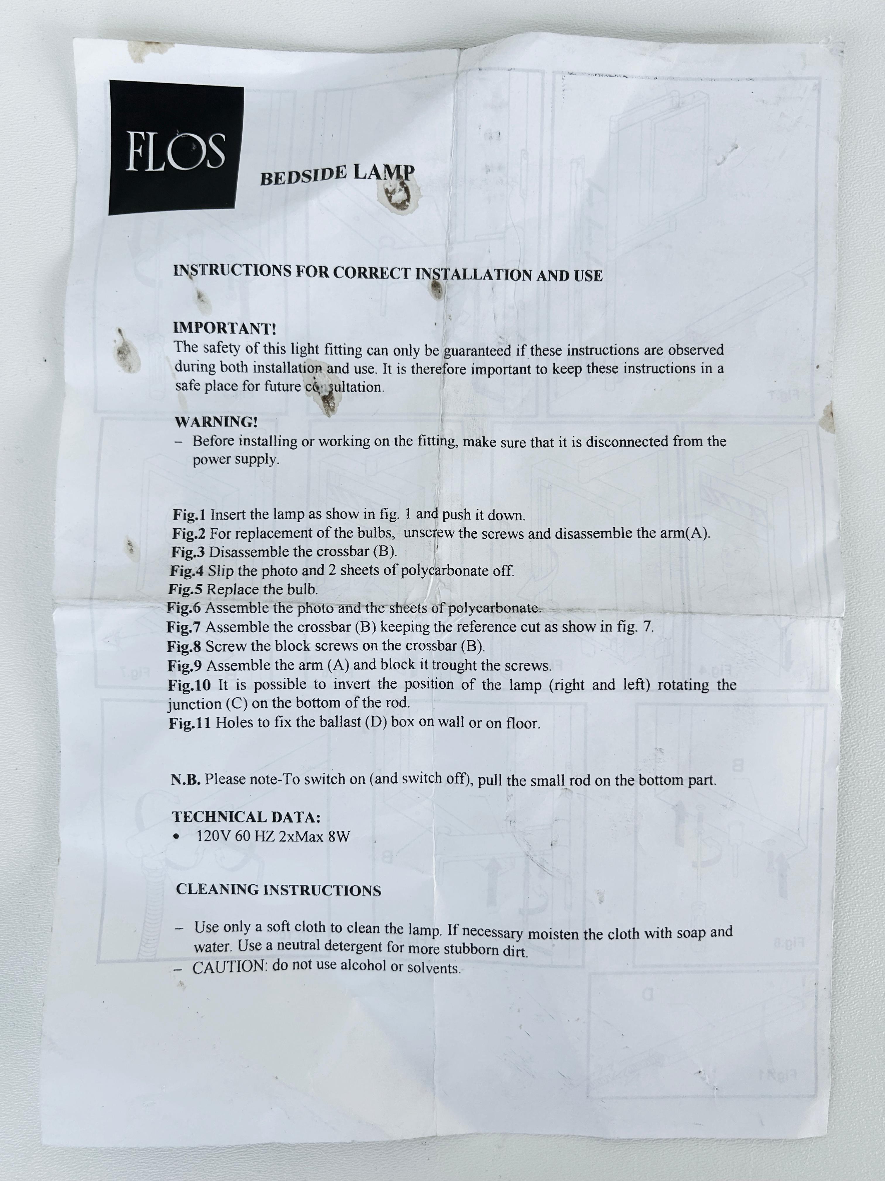 Prototype d'applique lumineuse de Francesco Clemente Flos, Italie en vente 11