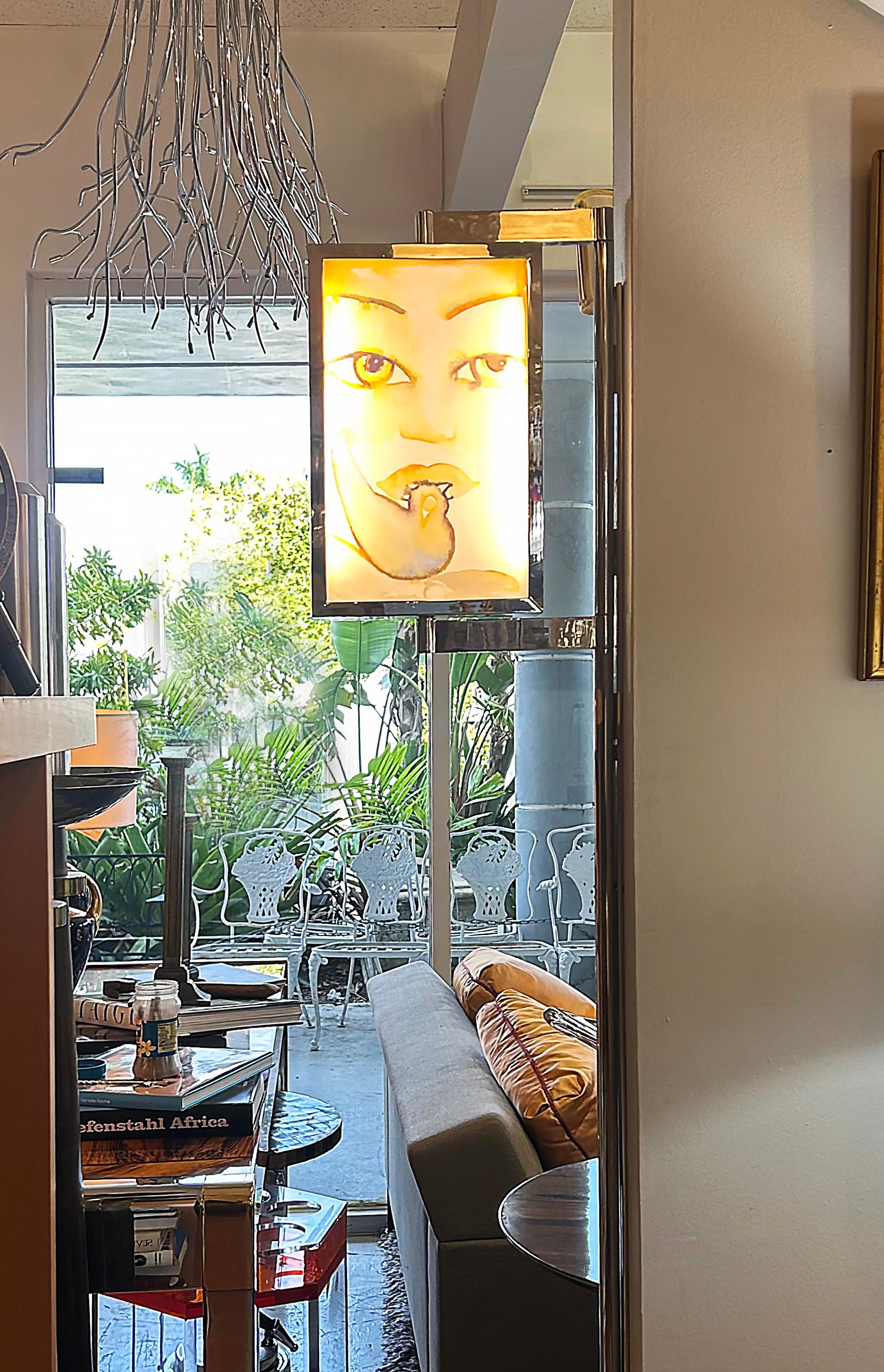 Prototype d'applique lumineuse de Francesco Clemente Flos, Italie 

Nous proposons à la vente une sculpture murale prototype de Flos Lighting Italy Francesco Clemente.  L'image rétro-éclairée de l'art de Francesco Clemente est montée et tourne sur
