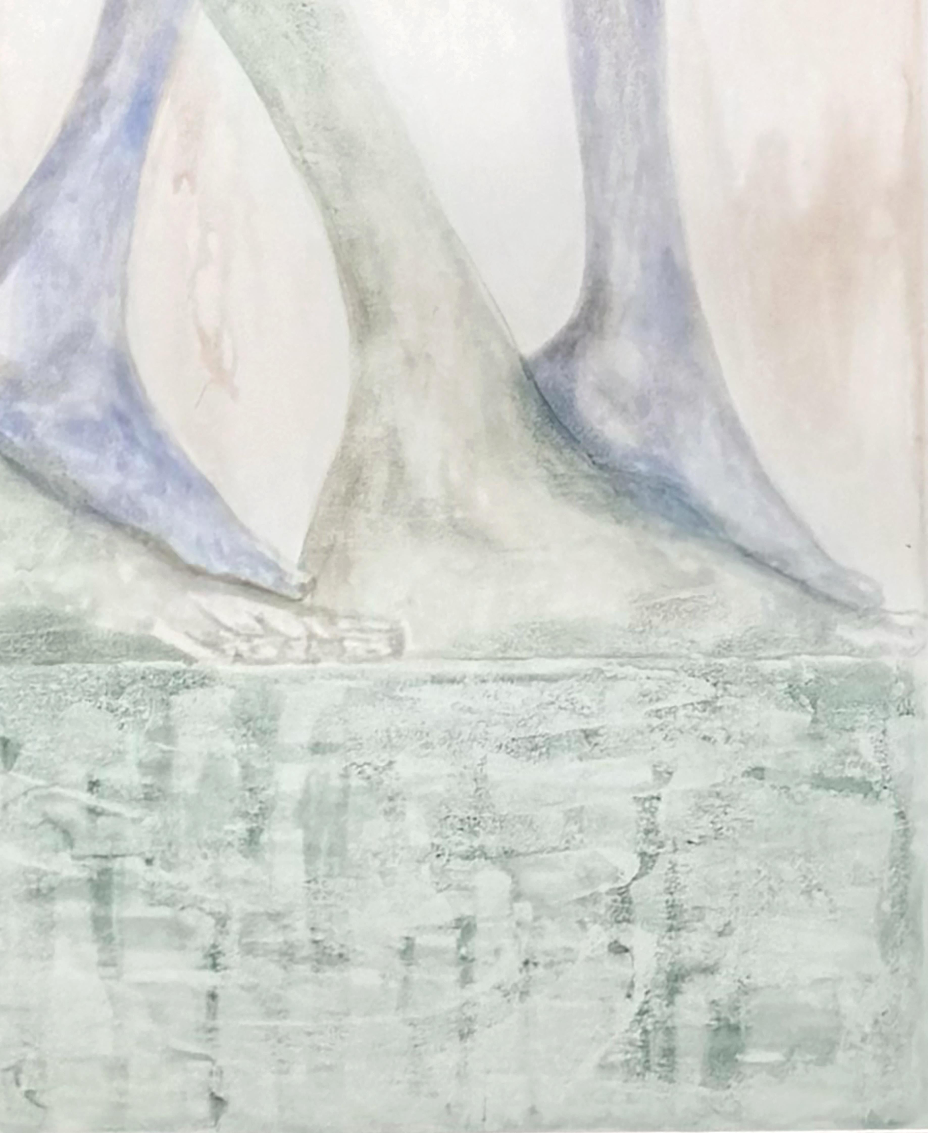 After a Poem (Original Etching that includes a personalized note by kd lang) - Gray Figurative Print by Francesco Clemente