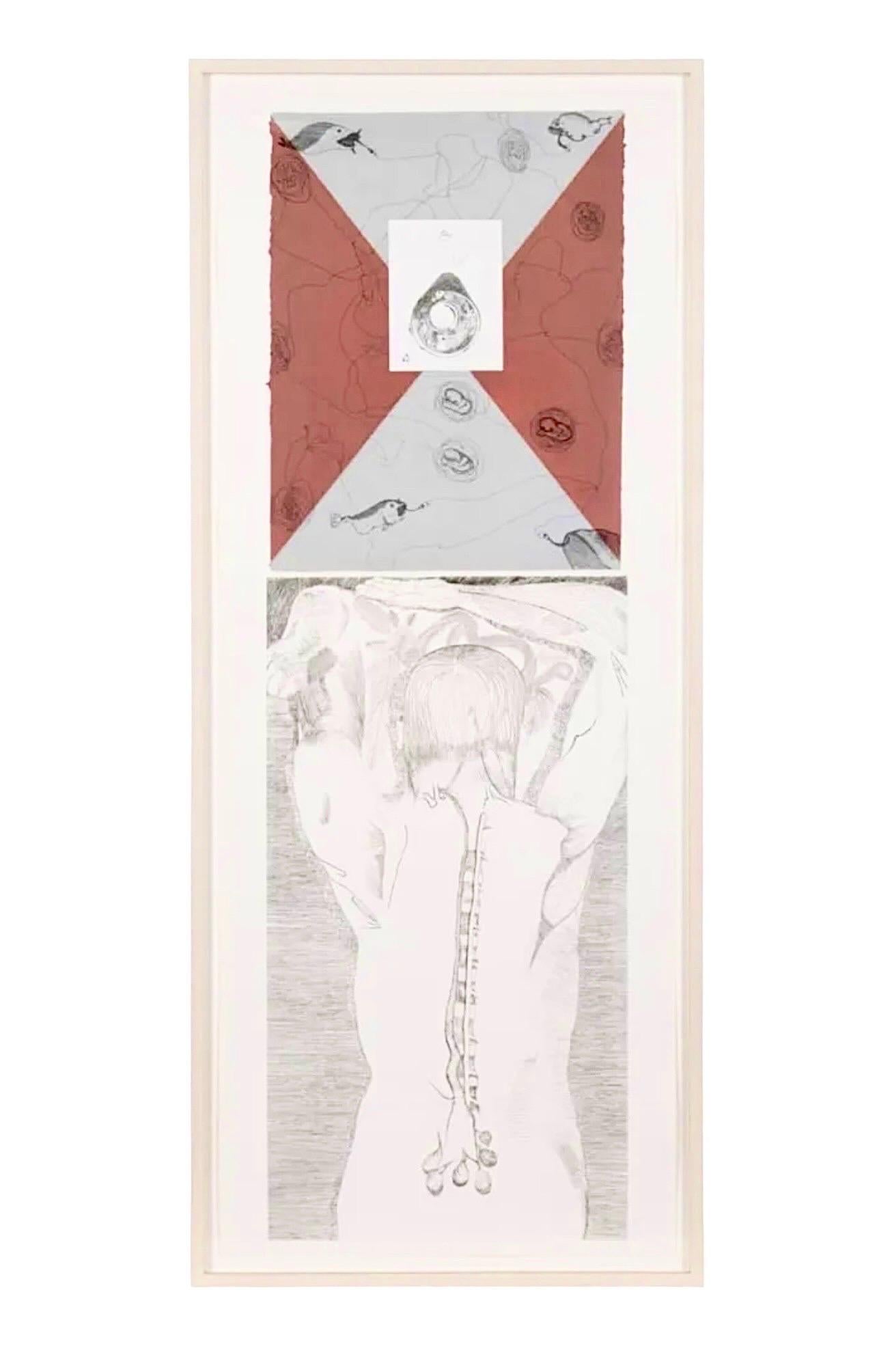 Francesco Clemente (Italian b. 1952), 
'This side up / Telemone #2, 
1981
Medium:	Intaglio hard ground etching, color aquatint, drypoint, and soft-ground etching with chine collé (handmade paper) mounted on Arches 88 paper.
Hand signed in pencil and