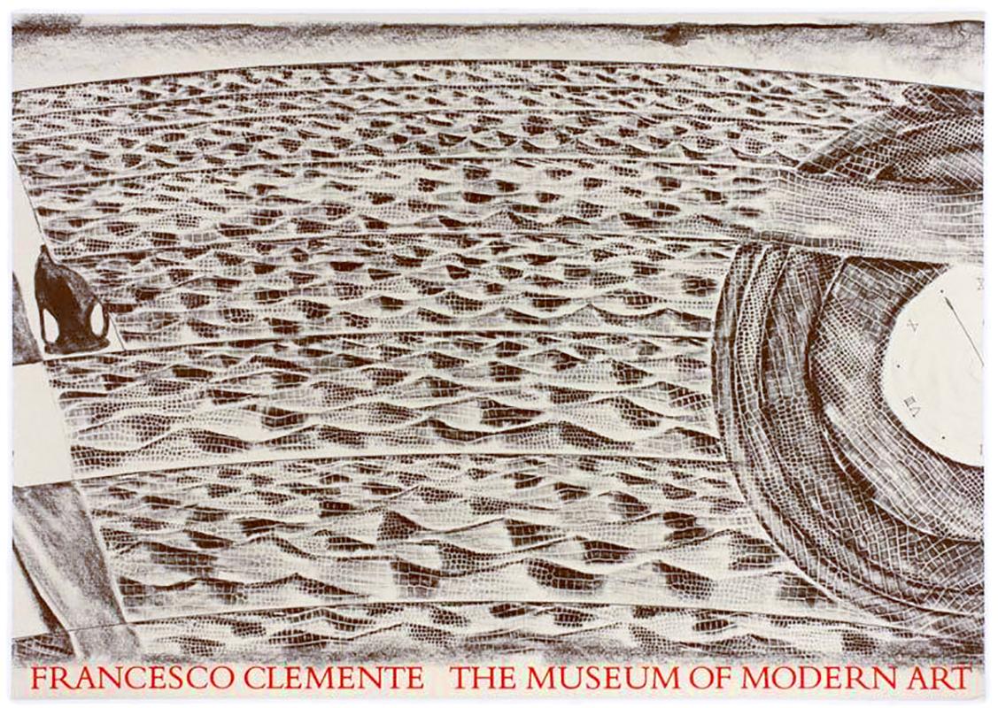 This three-part work spanning 10 feet was printed from the plates of Francesco Clemente’s mythological landscape Untitled A on the occasion of the 1986 MoMA, New York show of Clemente’s The Departure of the Argonaut. The exhibit presented the entire