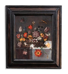 Nature morte de fleurs sur une corniche