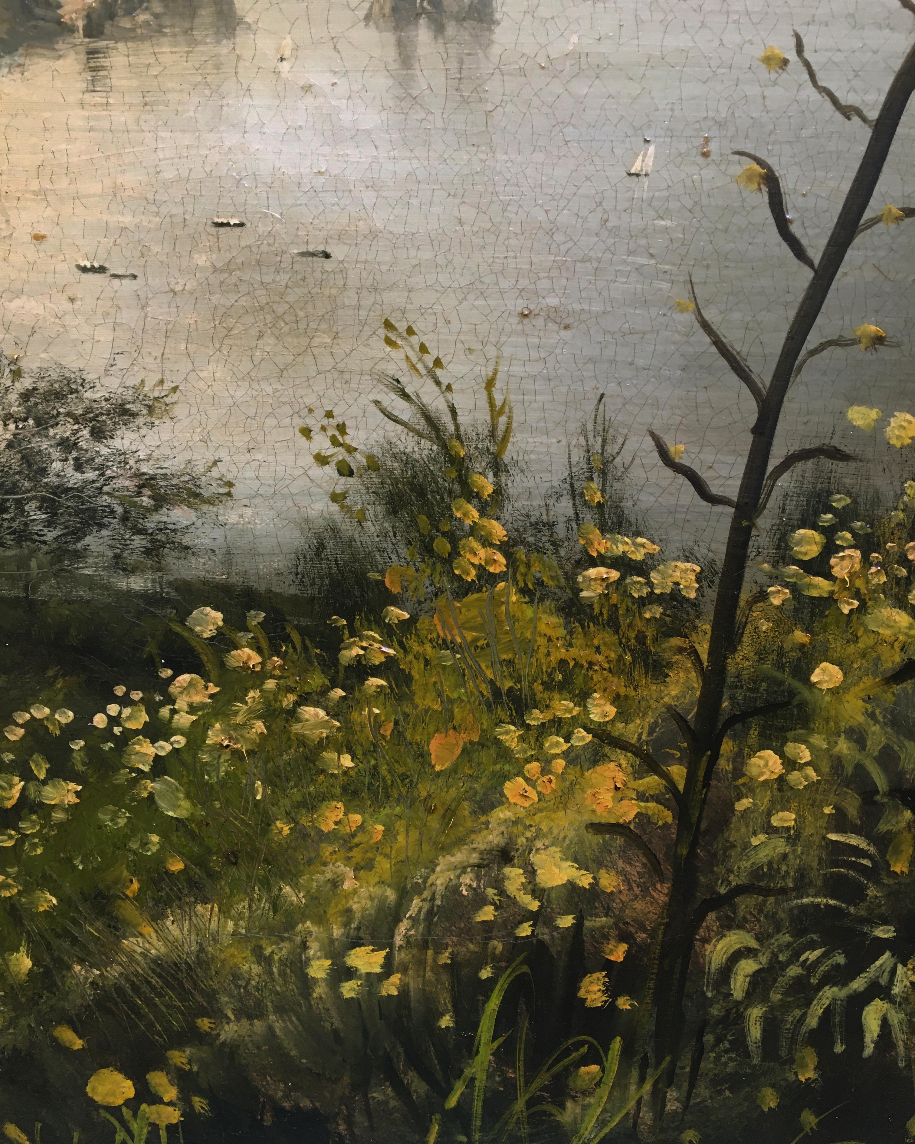 VIEW OF CAPRI -Posillipo School - Italain Landscape Oil on Canvas Painting For Sale 4