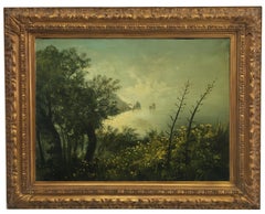 VIEW OF CAPRI – Posillipo-Schule – Italain-Landschaft, Öl auf Leinwand, Gemälde