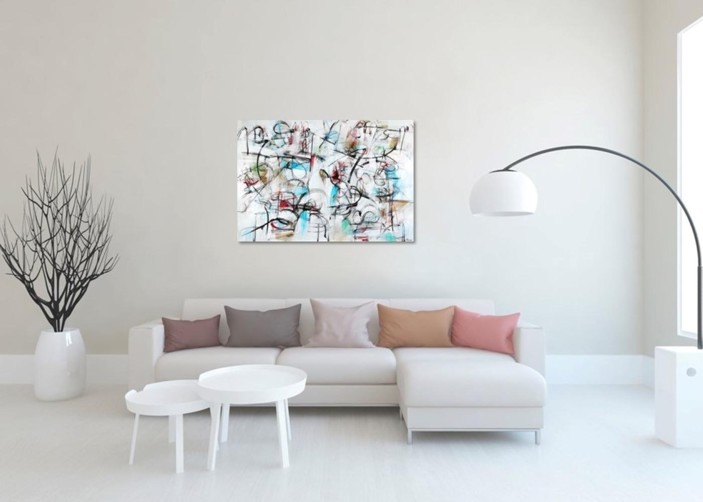 „Contralto“ Abstrakte Mischtechnik Leinwand Italienische Malerei Musik Rhythmus Farben (Abstrakter Expressionismus), Mixed Media Art, von Francesco D'adamo