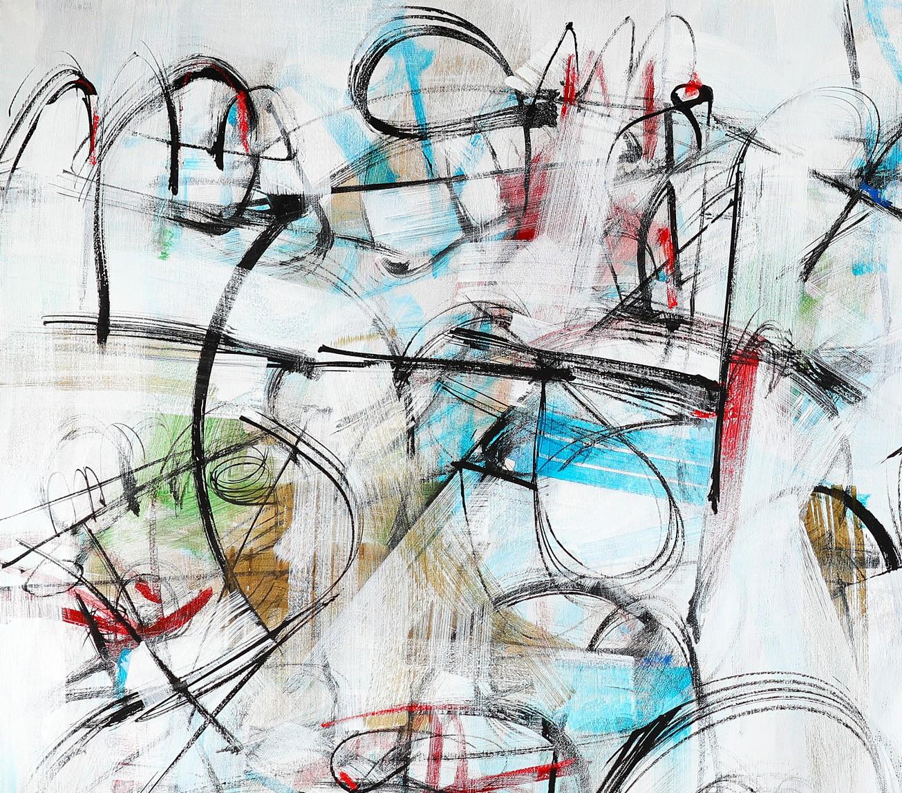„Contralto“ Abstrakte Mischtechnik Leinwand Italienische Malerei Musik Rhythmus Farben im Angebot 4