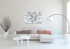 "Madrigale" tela astratta a tecnica mista pittura italiana ritmo musicale colori