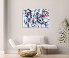 "Periodo" tela astratta a tecnica mista pittura italiana ritmo musicale colore rock