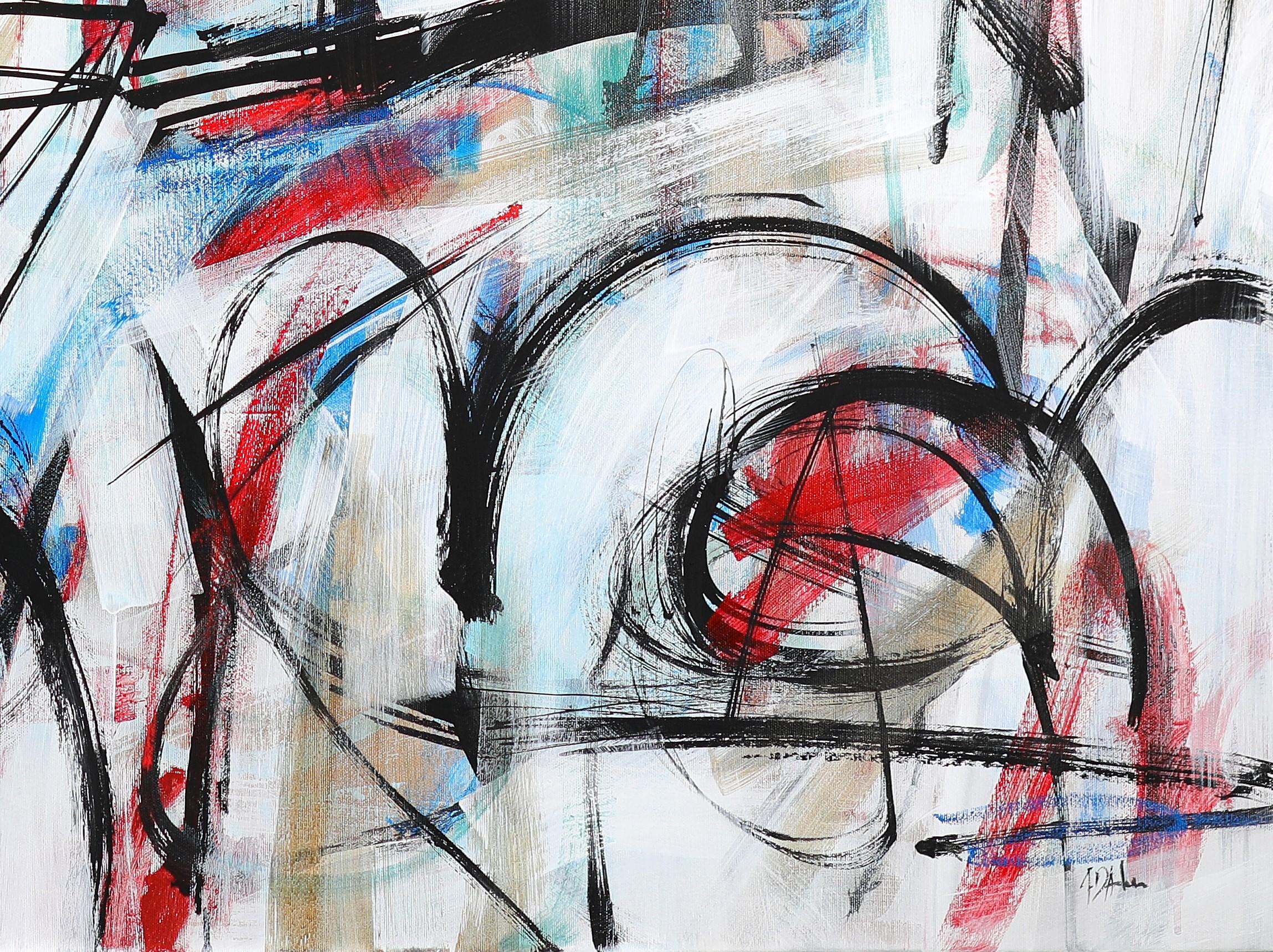 „Tema“ Abstrakte Mischtechnik Leinwand Italienische Malerei Musik Rhythmus Rock Energie  (Abstrakter Expressionismus), Painting, von Francesco D'adamo
