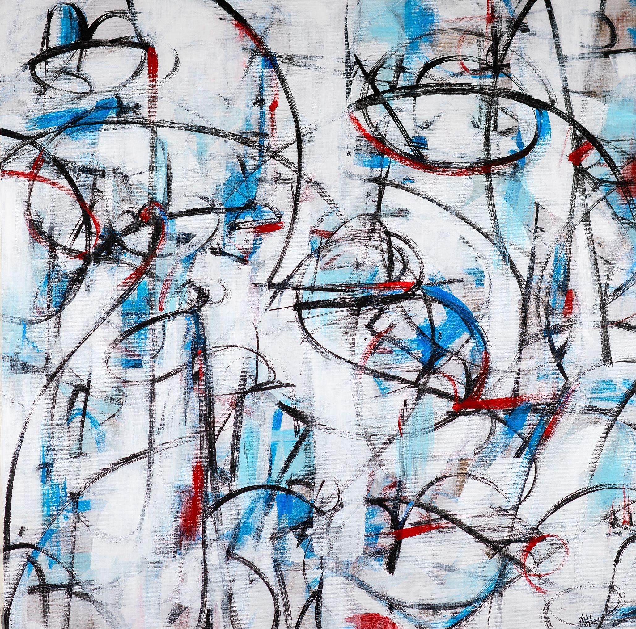 "Tetico" contemporary Italian abstract painting musical rhythm dancing energy
