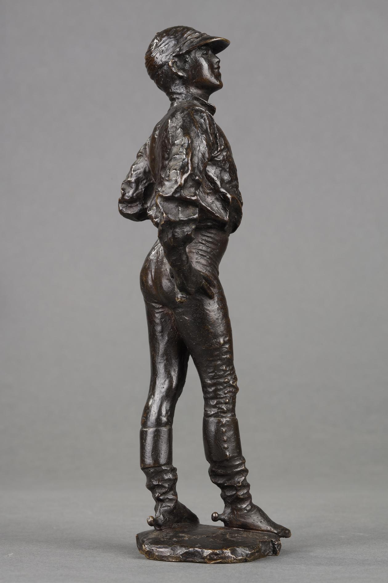 Jinete de pie elegante
por Francesco de Matteis (1852-1917)
 
Bronce con pátina marrón matizada
Firmado en la base 
