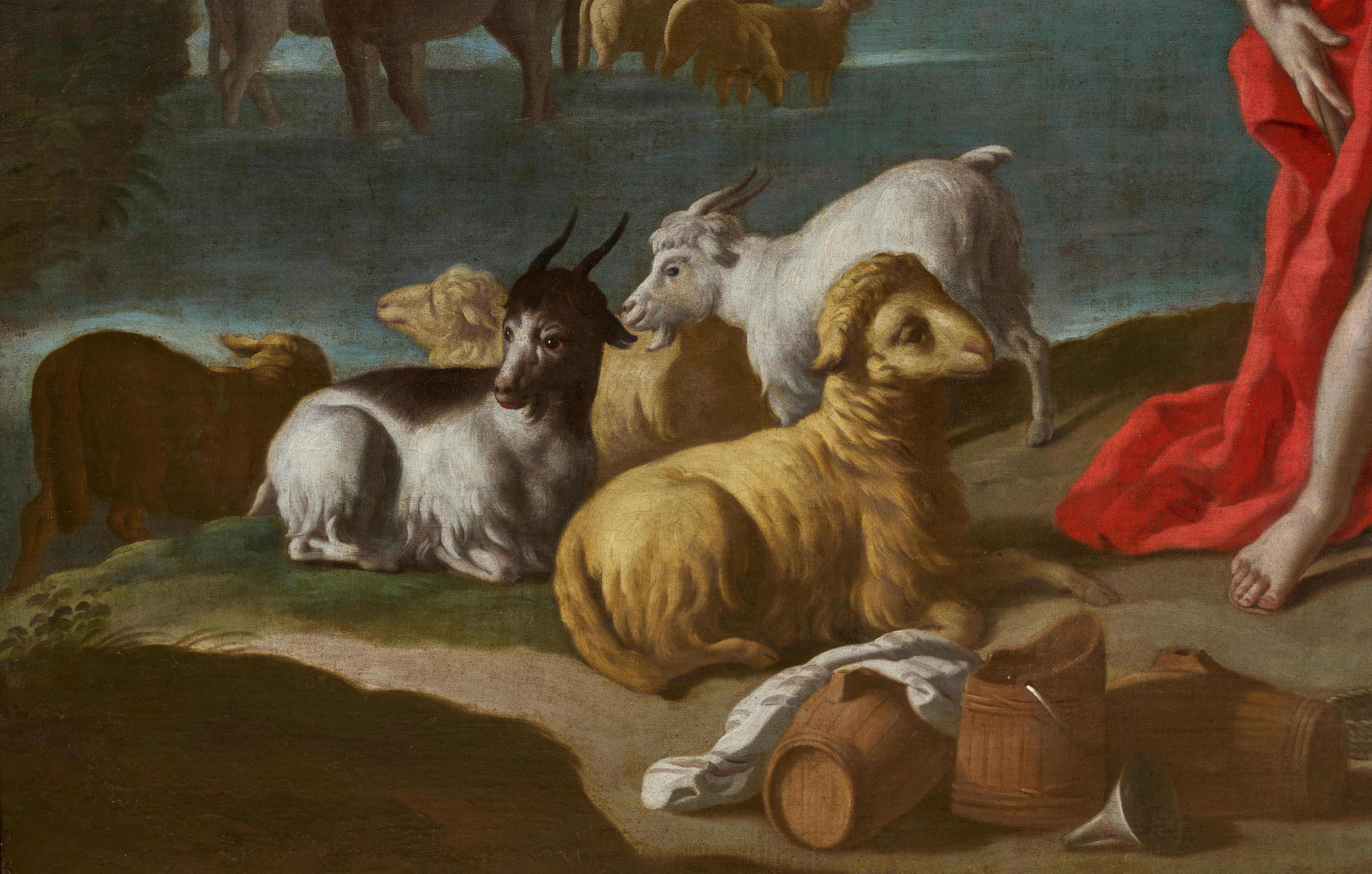 Herminia et les bergers, une peinture de Francesco de Mura (Napoli, 1696 - 1782) en vente 2