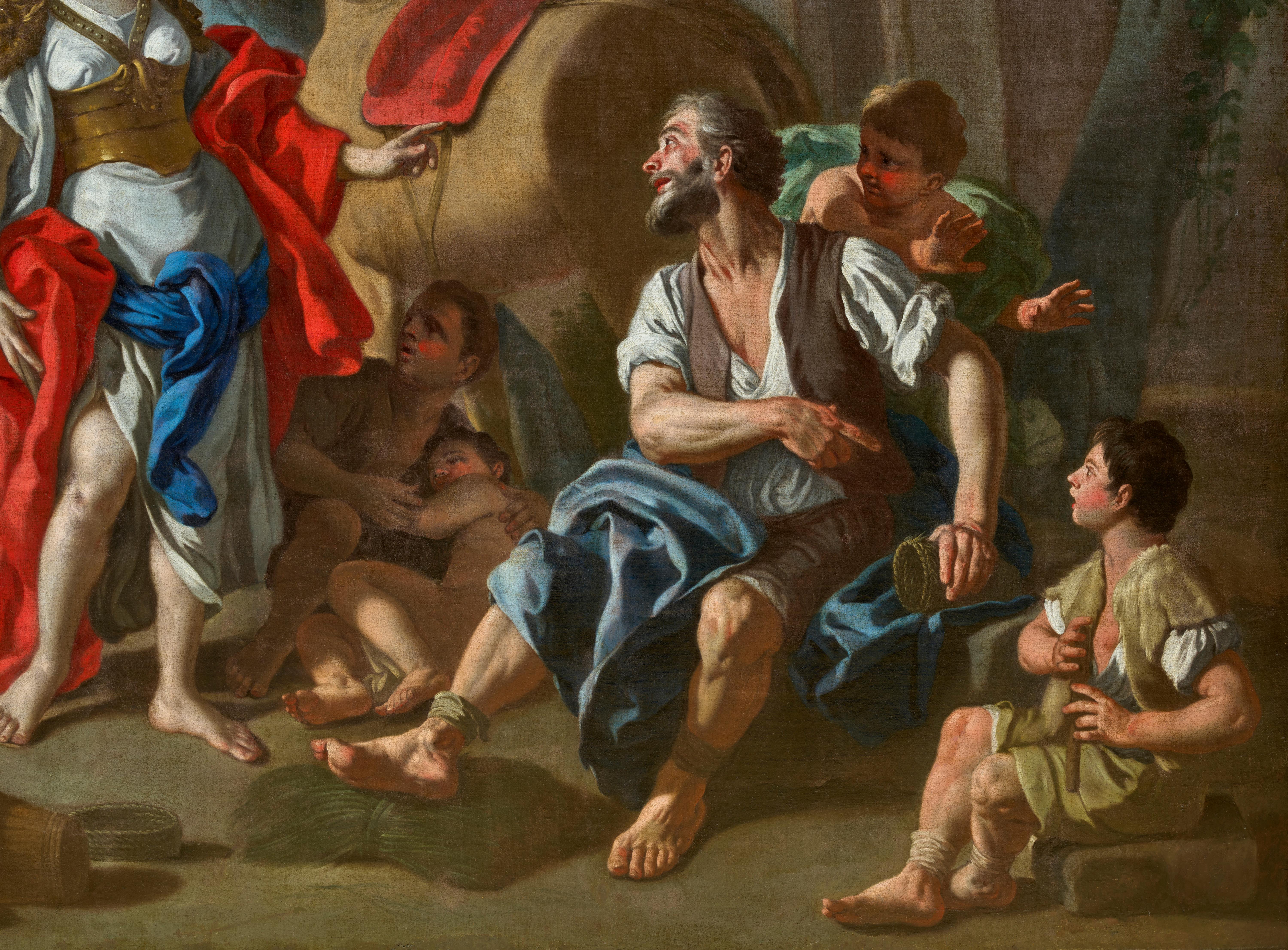 Herminia und die Hirten, ein Gemälde von Francesco de Mura (Napoli 1696 - 1782) im Angebot 5