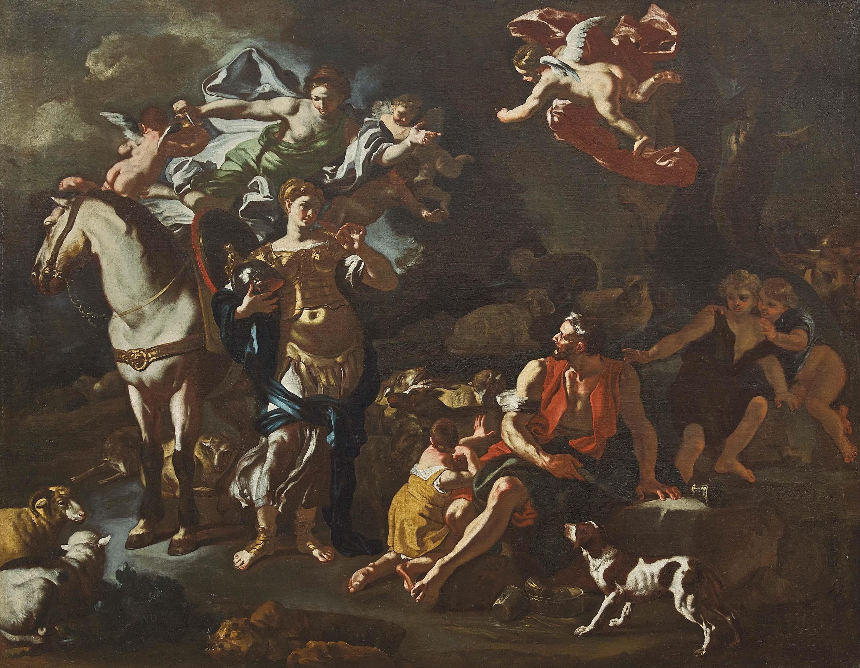 Herminia et les bergers, une peinture de Francesco de Mura (Napoli, 1696 - 1782) en vente 7