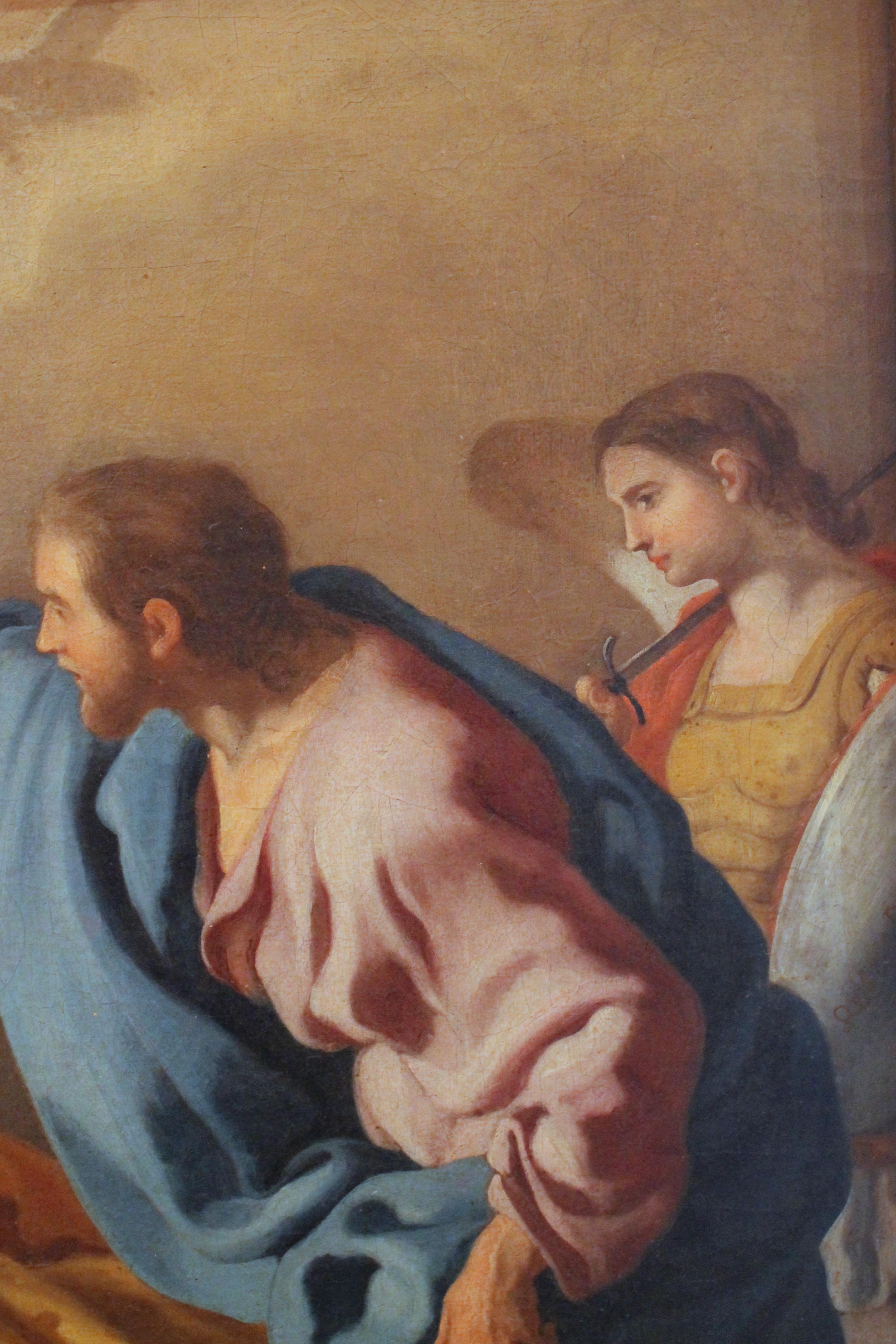 The Death of Saint Joseph, Italian Baroque Religious Scene Oil on Canvas Painting 1