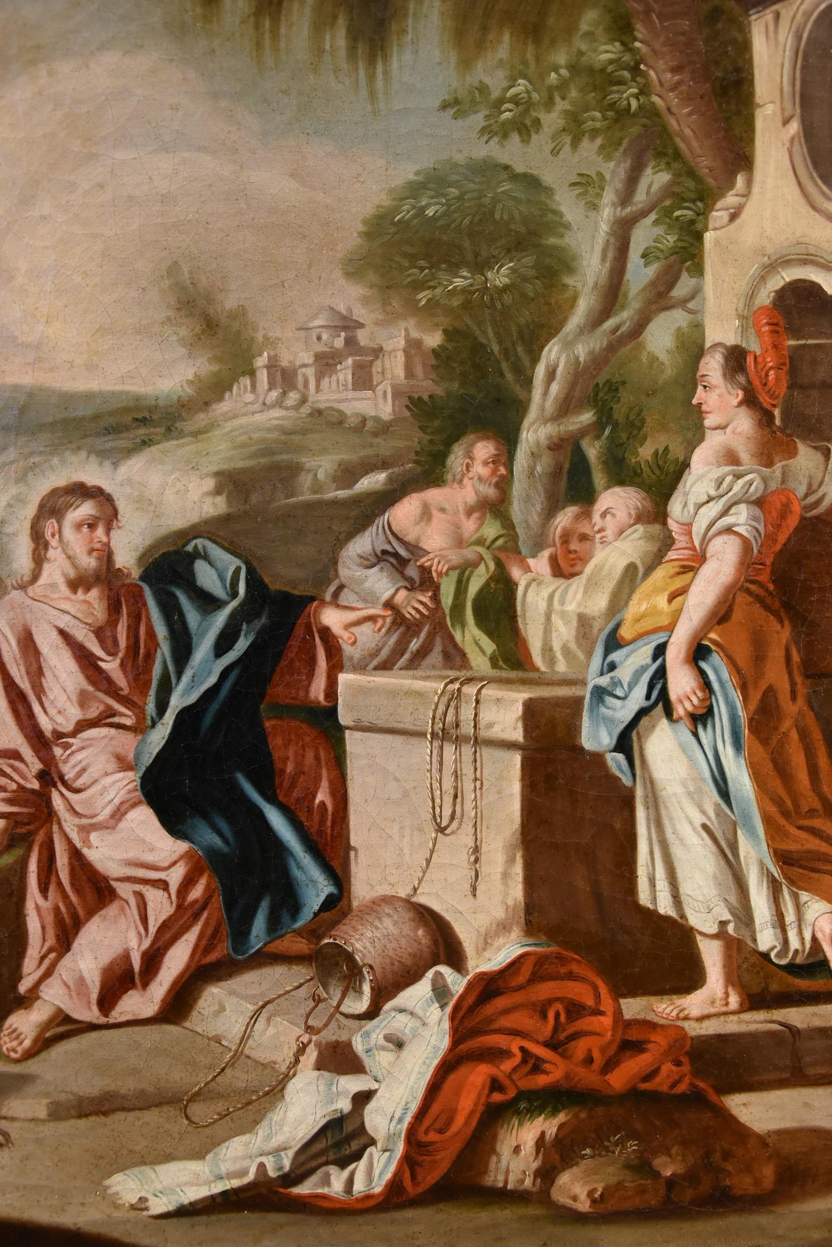 Christ Samaritan De Mura Paint 18th Century Oil on canvas Old master Napoli Art 6