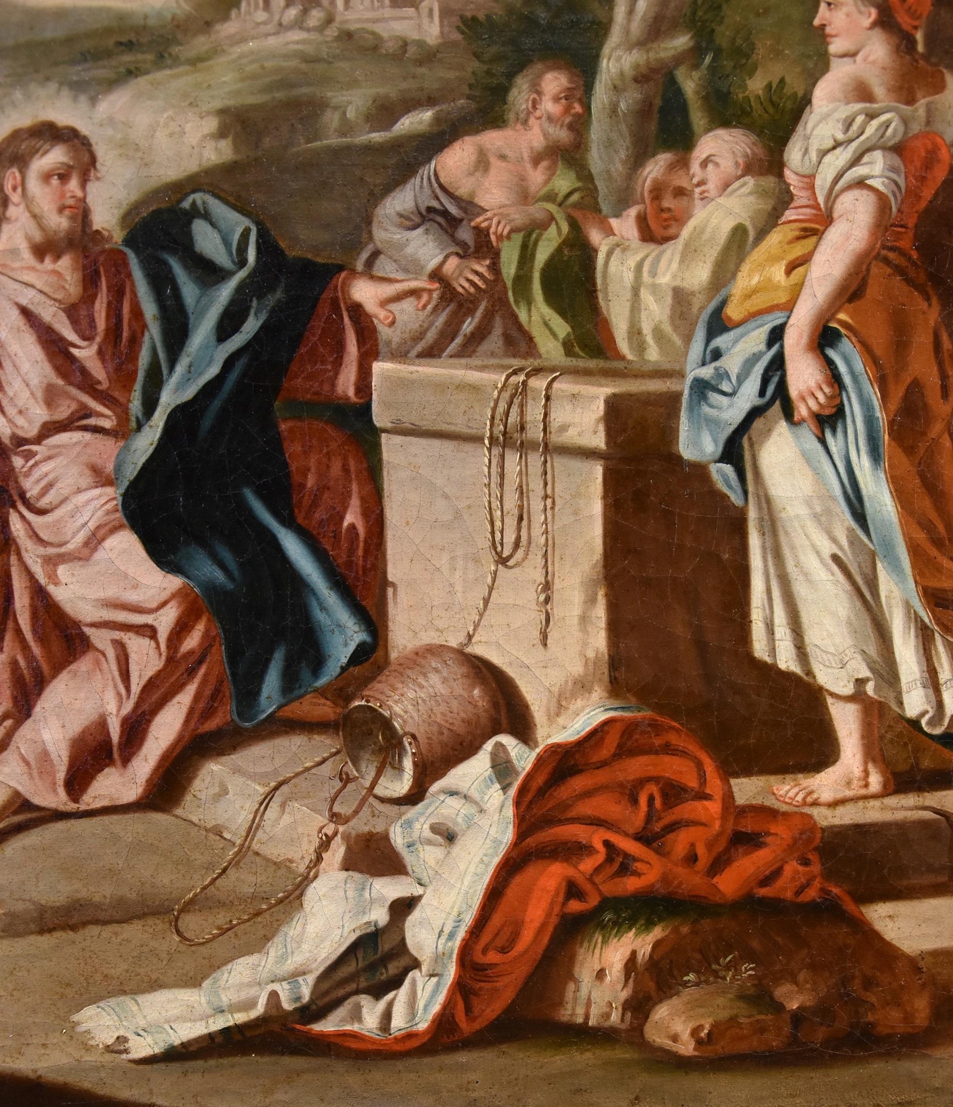 Christ Samaritan De Mura Paint 18th Century Oil on canvas Old master Napoli Art 7