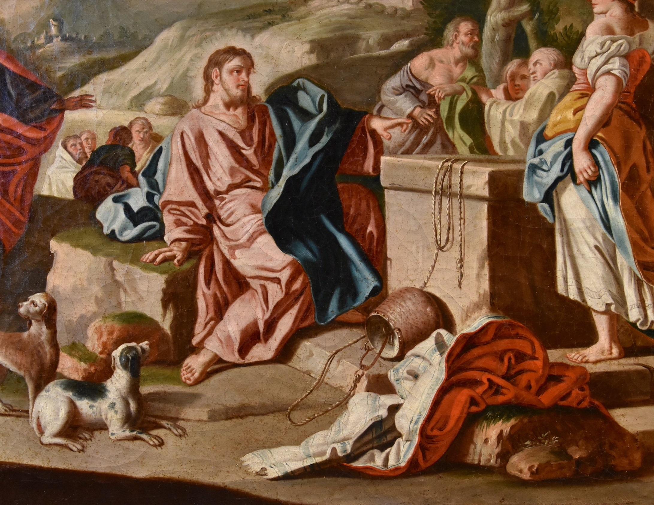Christ Samaritan De Mura Paint 18th Century Oil on canvas Old master Napoli Art 8