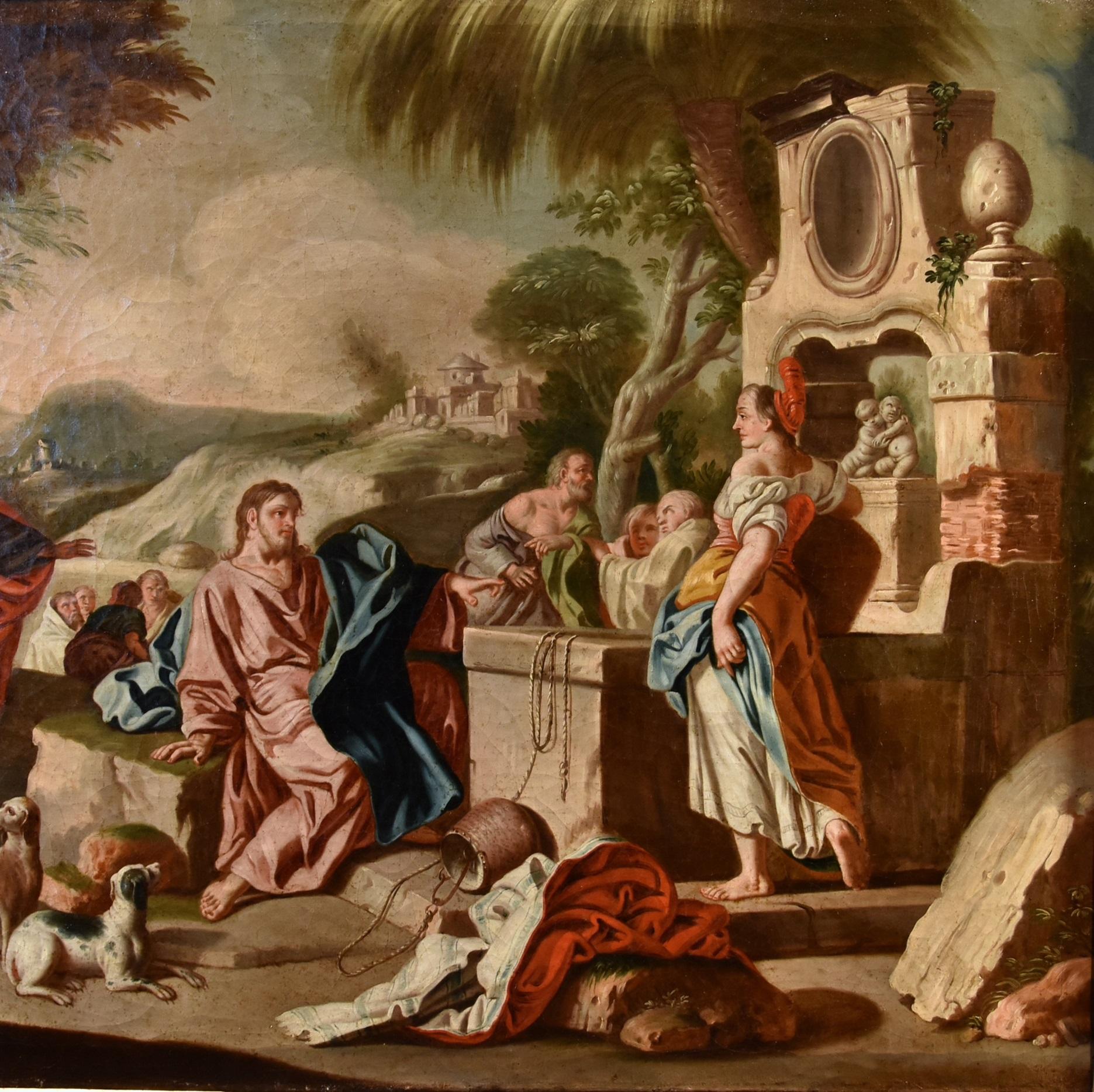 Francesco de Mura (Naples 1696-1782)

Christ and the Samaritan woman at the well

Oil painting on canvas (75 x 102 cm. - Framed 85 x 111 cm.)

Expertise of the prof. Emilio Negro (Bologna)

The valuable painting in question presents a well-known