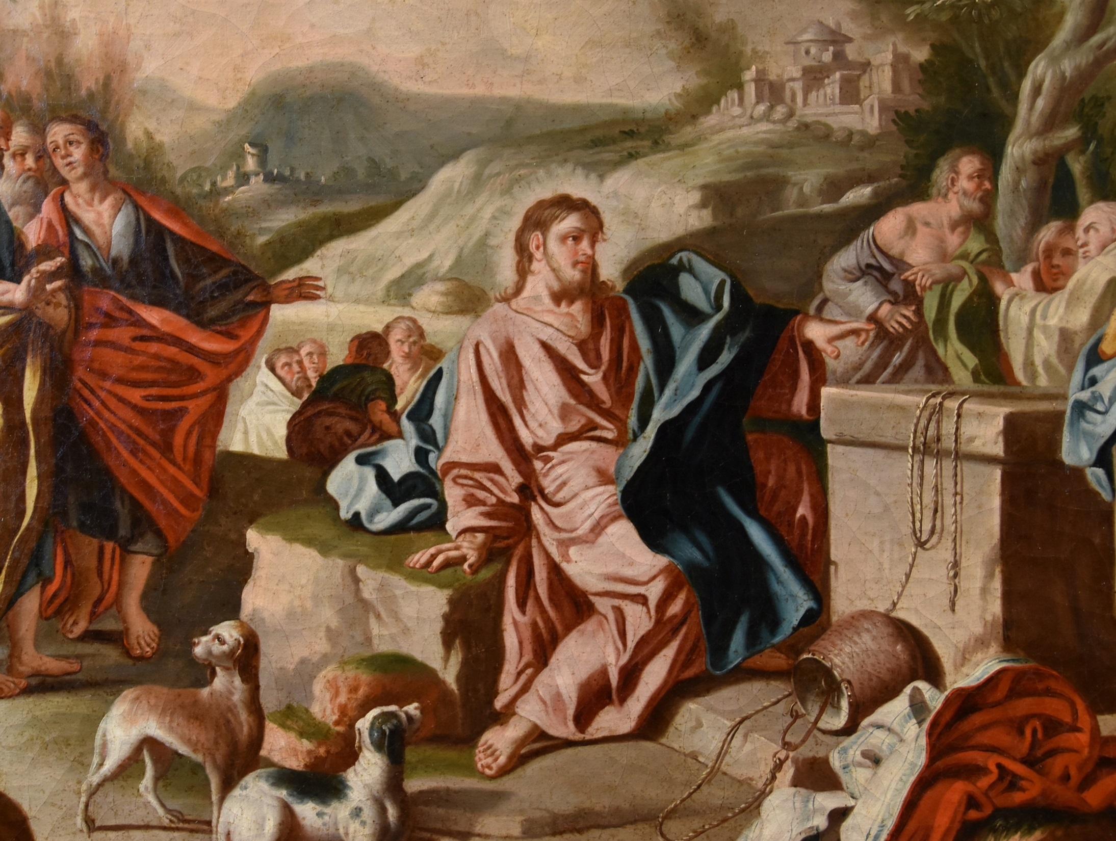 Christ Samaritan De Mura Paint 18th Century Oil on canvas Old master Napoli Art 3
