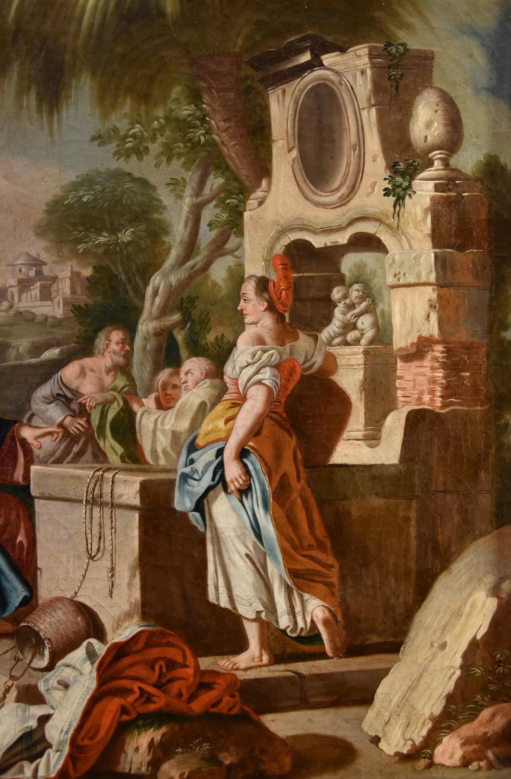 Christ Samaritan De Mura Paint 18th Century Oil on canvas Old master Napoli Art 4