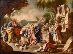 Christ Samaritan De Mura Paint 18th Century Oil on canvas Old master Napoli Art
